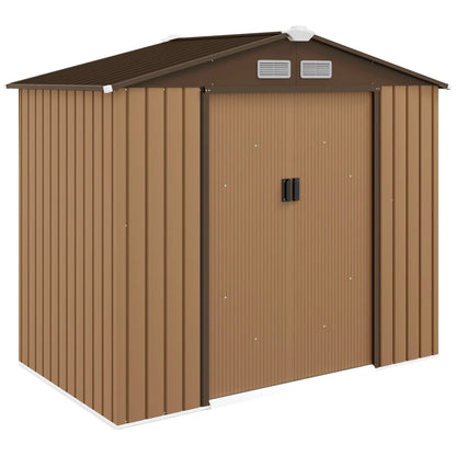 7' x 4' x 6' Garden Storage Shed, Metal Tool House, Yellow Sheds Earthy Yellow at Gallery Canada