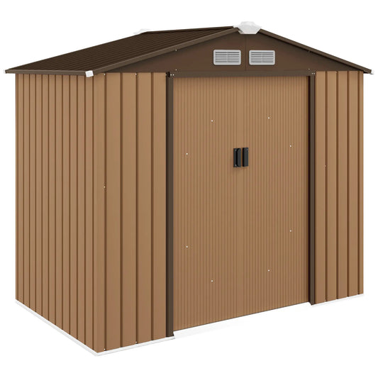 7' x 4' x 6' Garden Storage Shed, Metal Tool House, Yellow Sheds Earthy Yellow at Gallery Canada