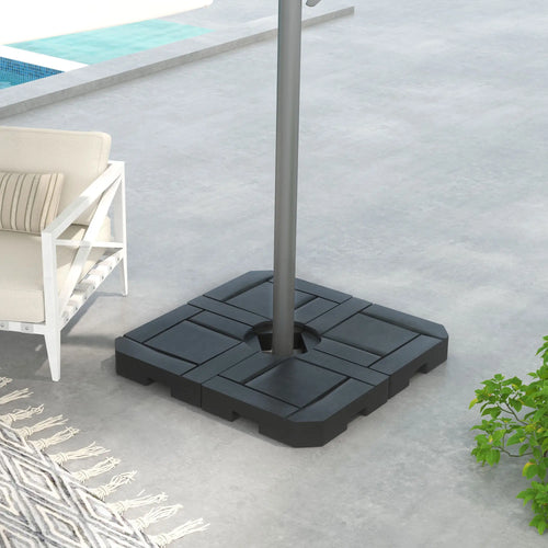 4PCs Patio Umbrella Base, Water or Sand Filled, HDPE