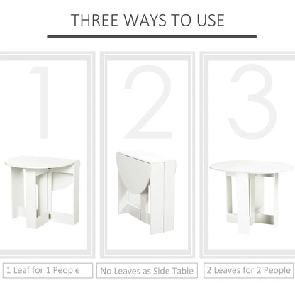 41" Drop Leaf Folding Dining Table, Oval, White Bar Tables & Dining Tables at Gallery Canada