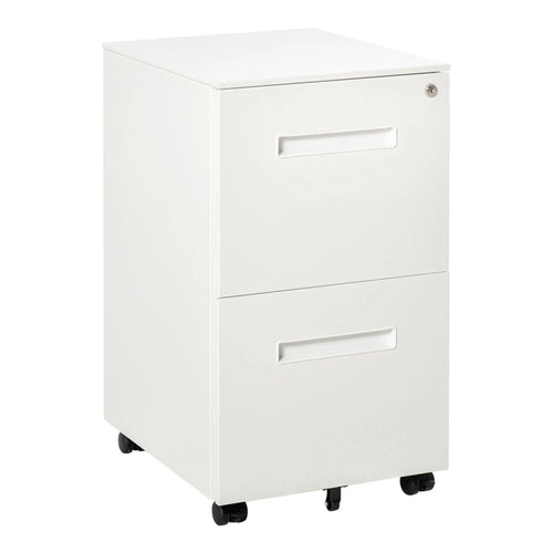 Vertical File Cabinet, Adjustable Partition, A4 Letter Size, Lockable, White