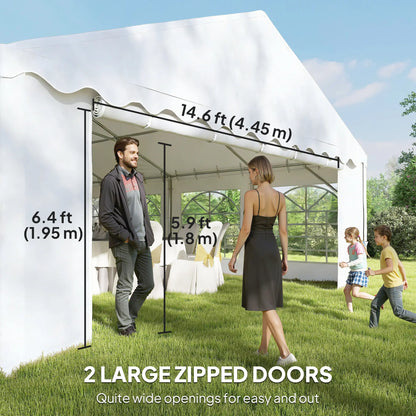 20' x 40' Party Tent, Removable Sidewalls, 12 Windows, White