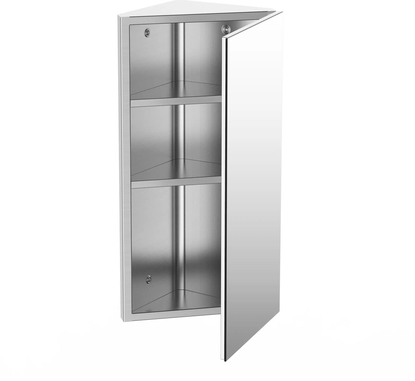 Wall Mounted Bathroom Corner Mirror Cabinet, Single Door, Stainless Steel Mirror Medicine Cabinets at Gallery Canada