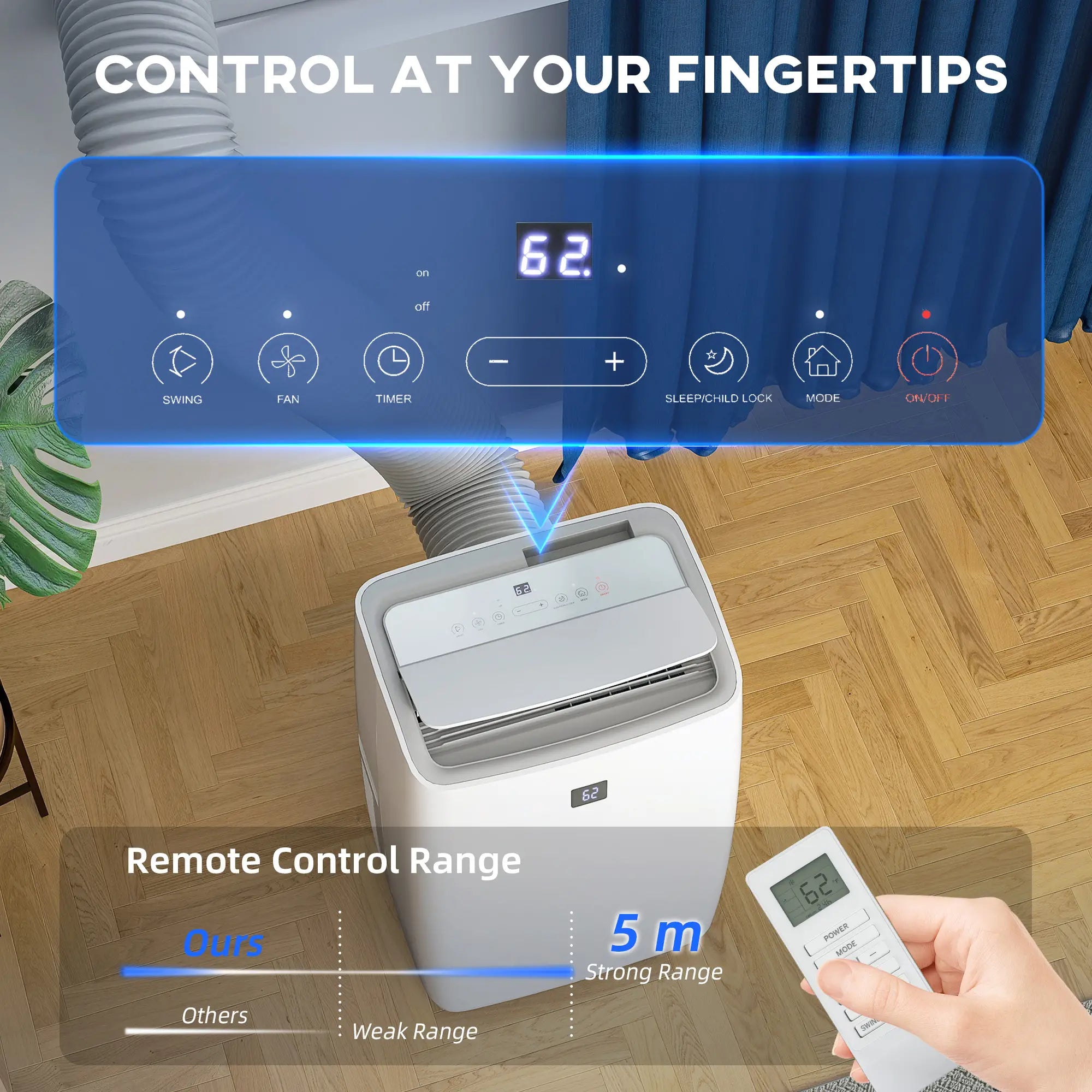 12000 BTU Portable AC, Dehumidifier, Fan, 550 Sq. Ft, 24H Timer, Cool Air Conditioner at Gallery Canada