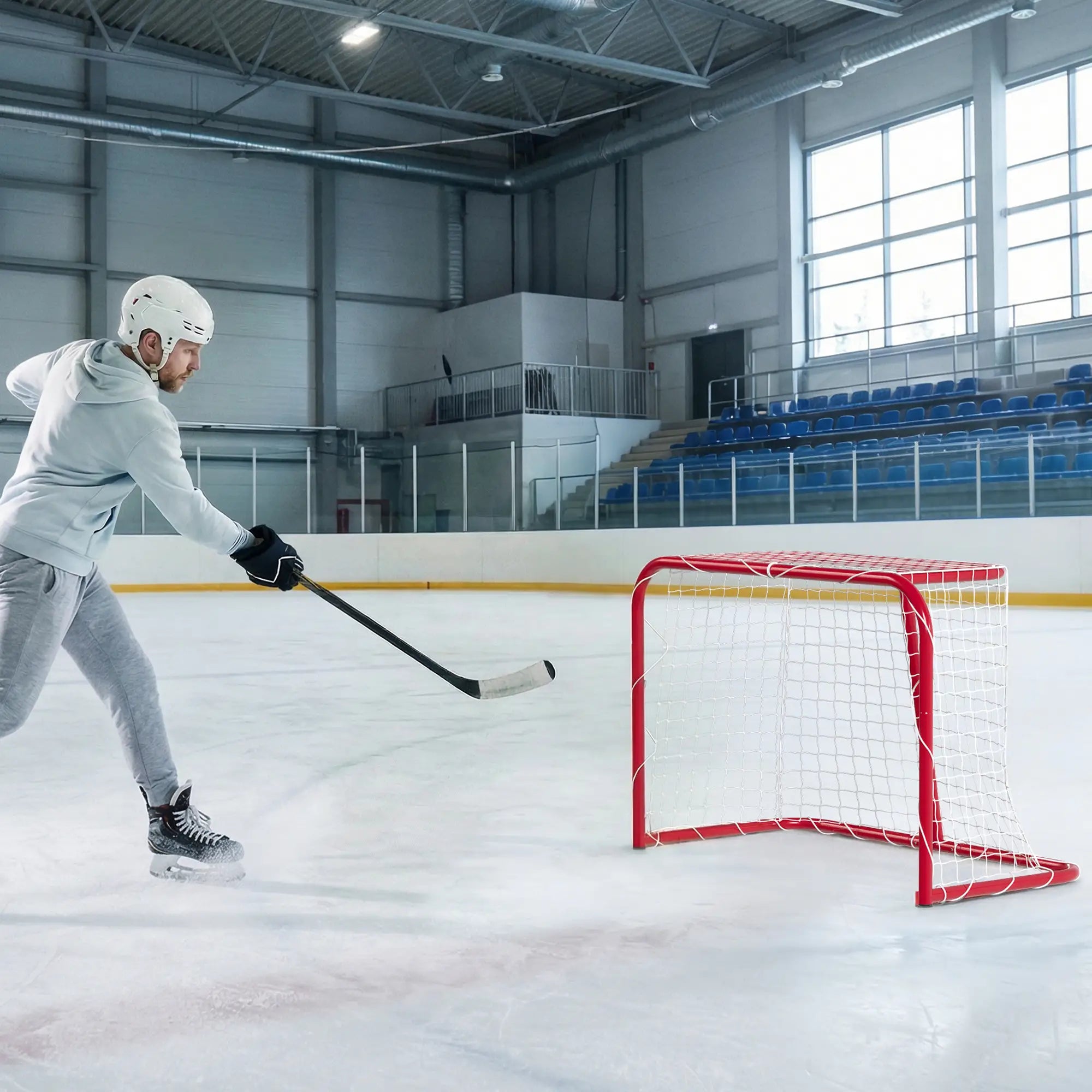 Mini Hockey Goal, 3' x 2', Metal Frame, Lightweight Portable Team Sports Equipment at Gallery Canada
