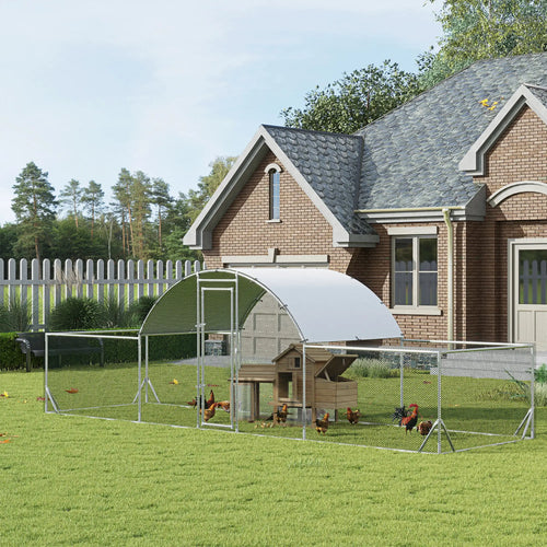 21.7' x 6.2' Metal Chicken Run, Waterproof Anti-UV Cover