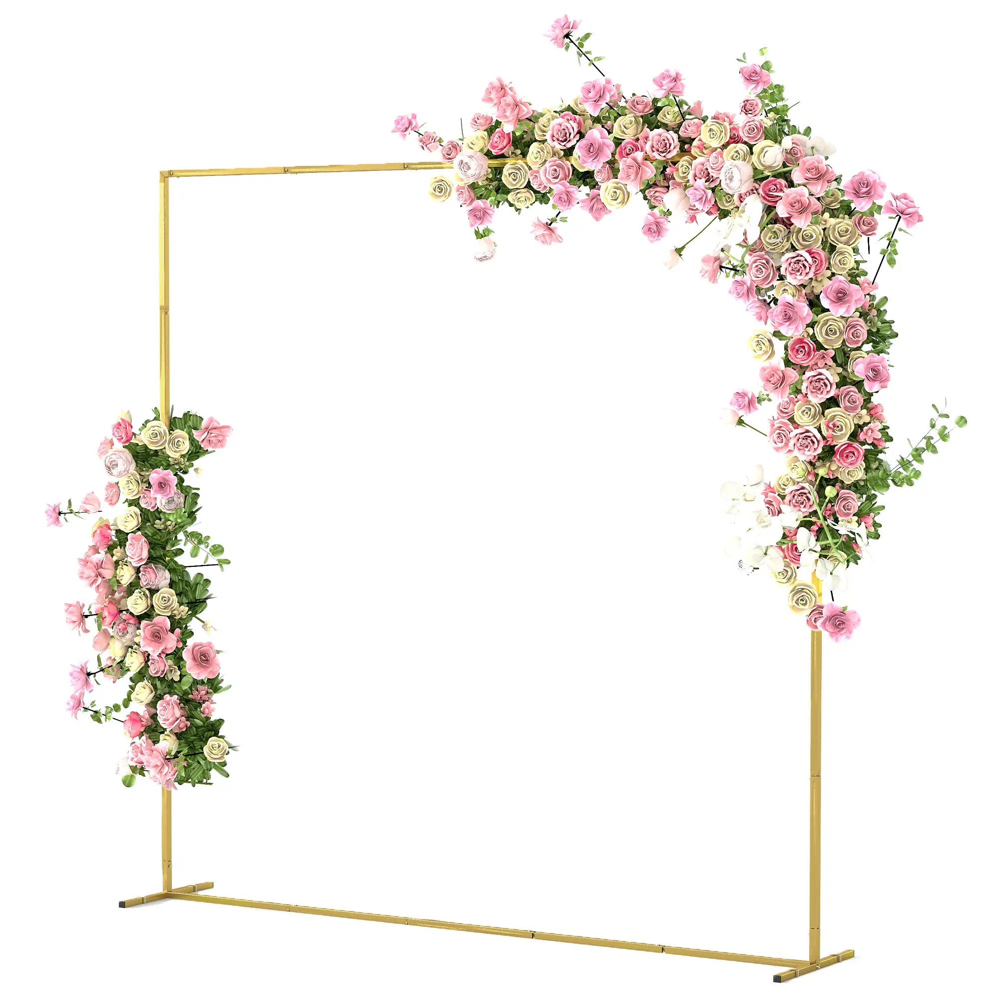 Square Wedding Arch, 6.6 FT Metal Frame With U-Shaped Stakes, Gold Garden Arches Gold at Gallery Canada