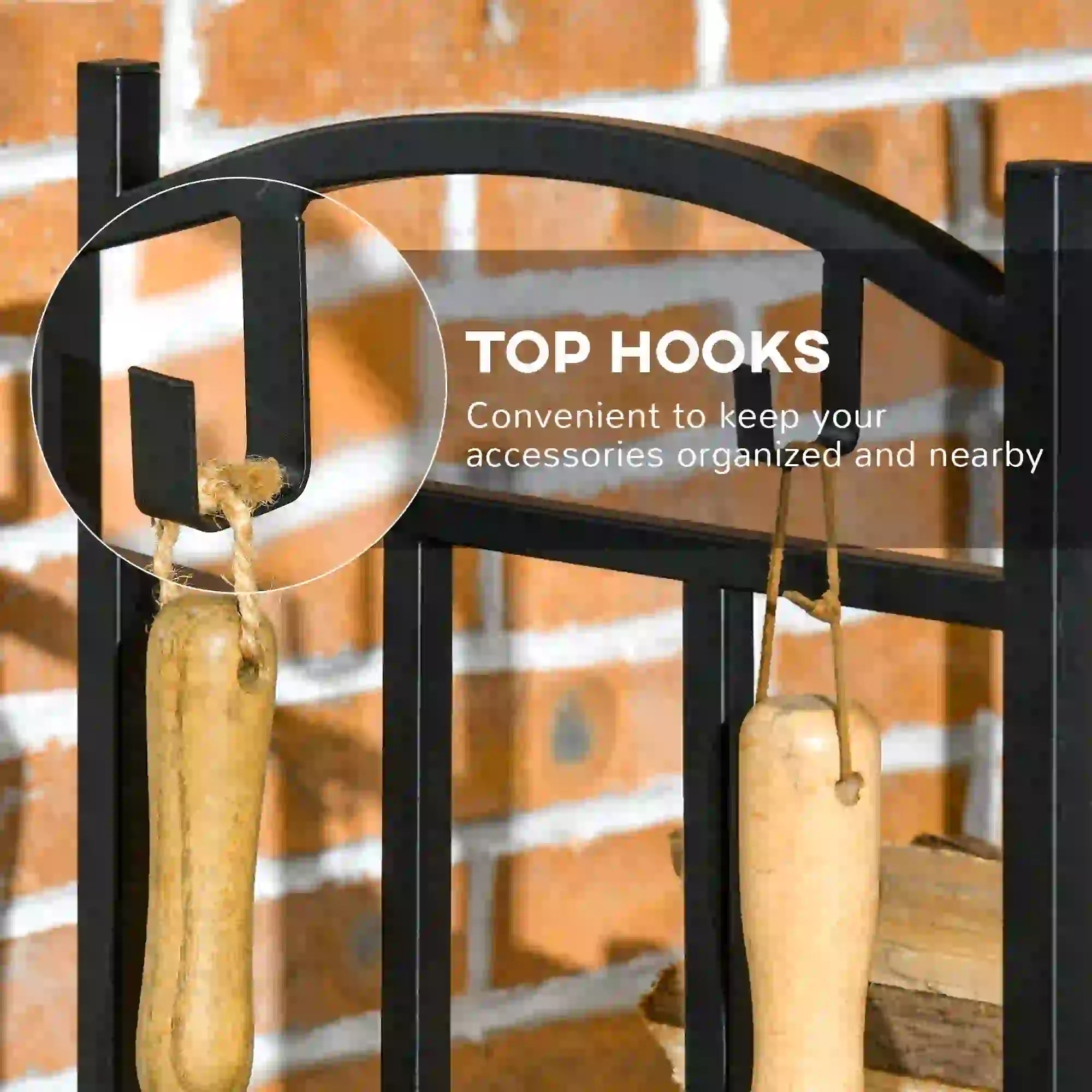 3-Tier Firewood Rack, Heavy Duty Wood Storage, Black Firewood Racks at Gallery Canada
