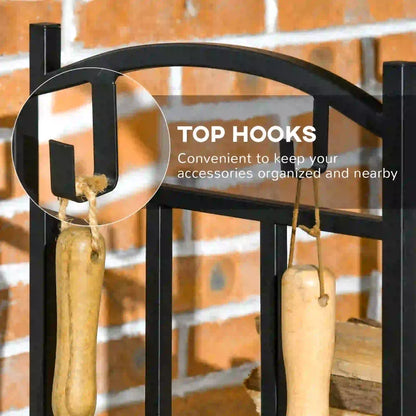3-Tier Firewood Rack, Heavy Duty Wood Storage, Black Firewood Racks at Gallery Canada