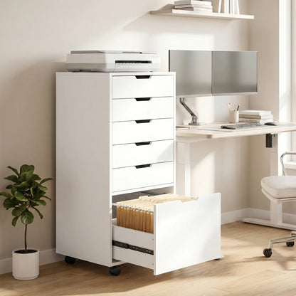 Mobile Printer Stand With 5 Drawers, White Office Cabinets & Cupboards at Gallery Canada