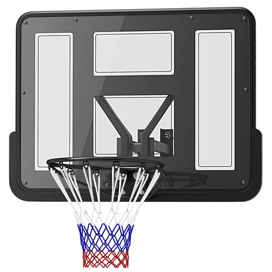 Wall Mounted Basketball Hoop, 43" Shatter Resistant Backboard, All Weather Net Basketball Black at Gallery Canada