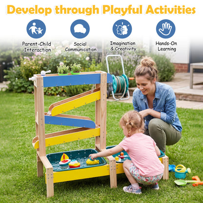 Sand and Water Table for Toddlers with 2 Water Basins, Multicolor Play Kitchen Sets at Gallery Canada