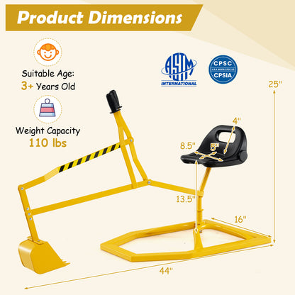Kids Sandbox Toy Digger, 2-Handed Controls, Flexible Shovel, Yellow Sandboxes at Gallery Canada