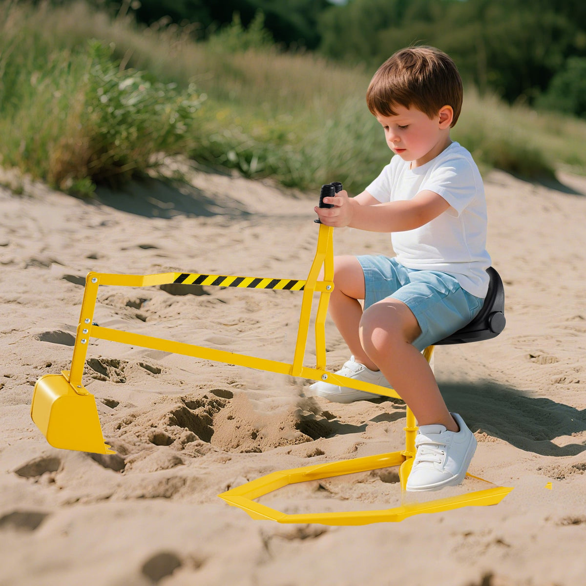 Kids Sandbox Toy Digger, 2-Handed Controls, Flexible Shovel, Yellow Sandboxes at Gallery Canada