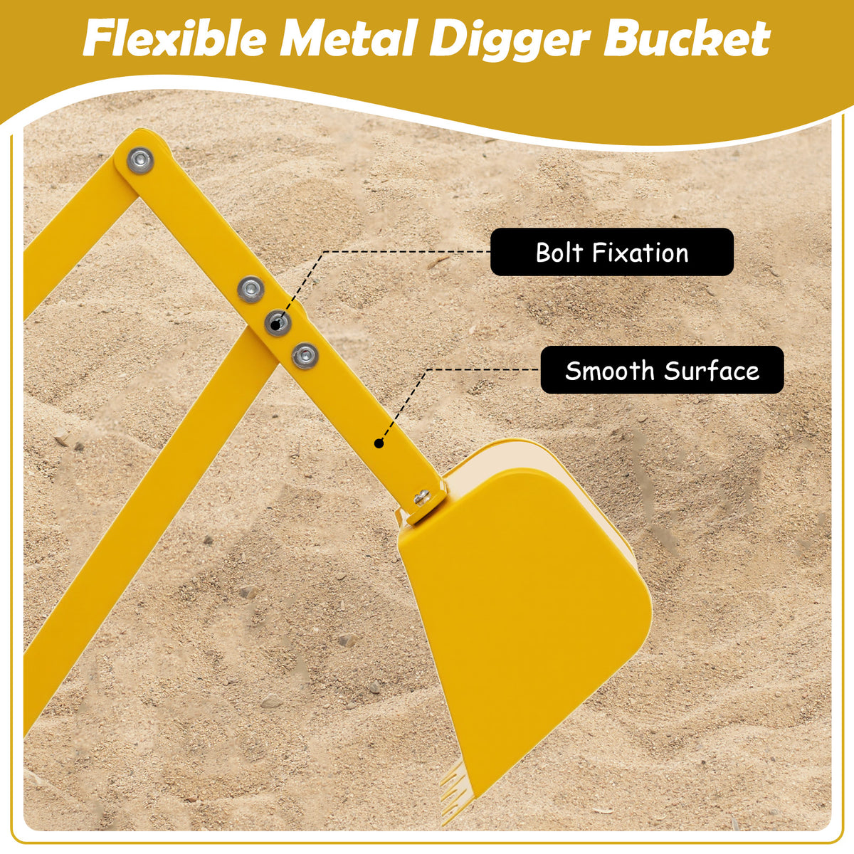 Kids Sandbox Toy Digger, 2-Handed Controls, Flexible Shovel, Yellow Sandboxes at Gallery Canada