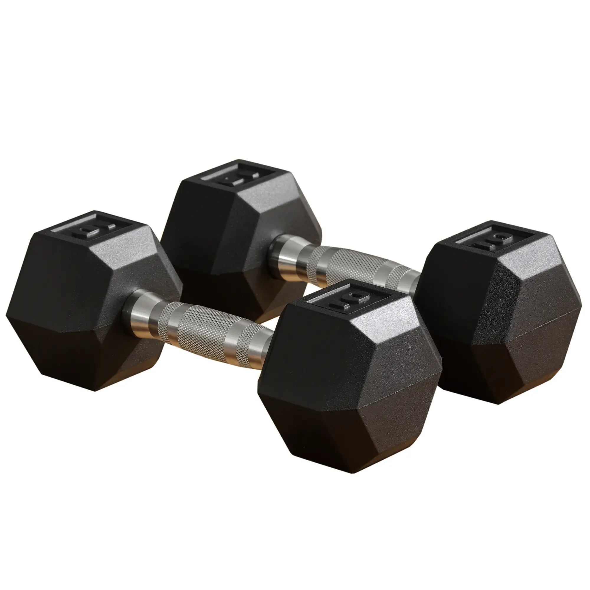 Rubber Dumbbells, 20lbs Total, 10lbs Each, Home Gym, Black Dumbbells & Barbells Black at Gallery Canada
