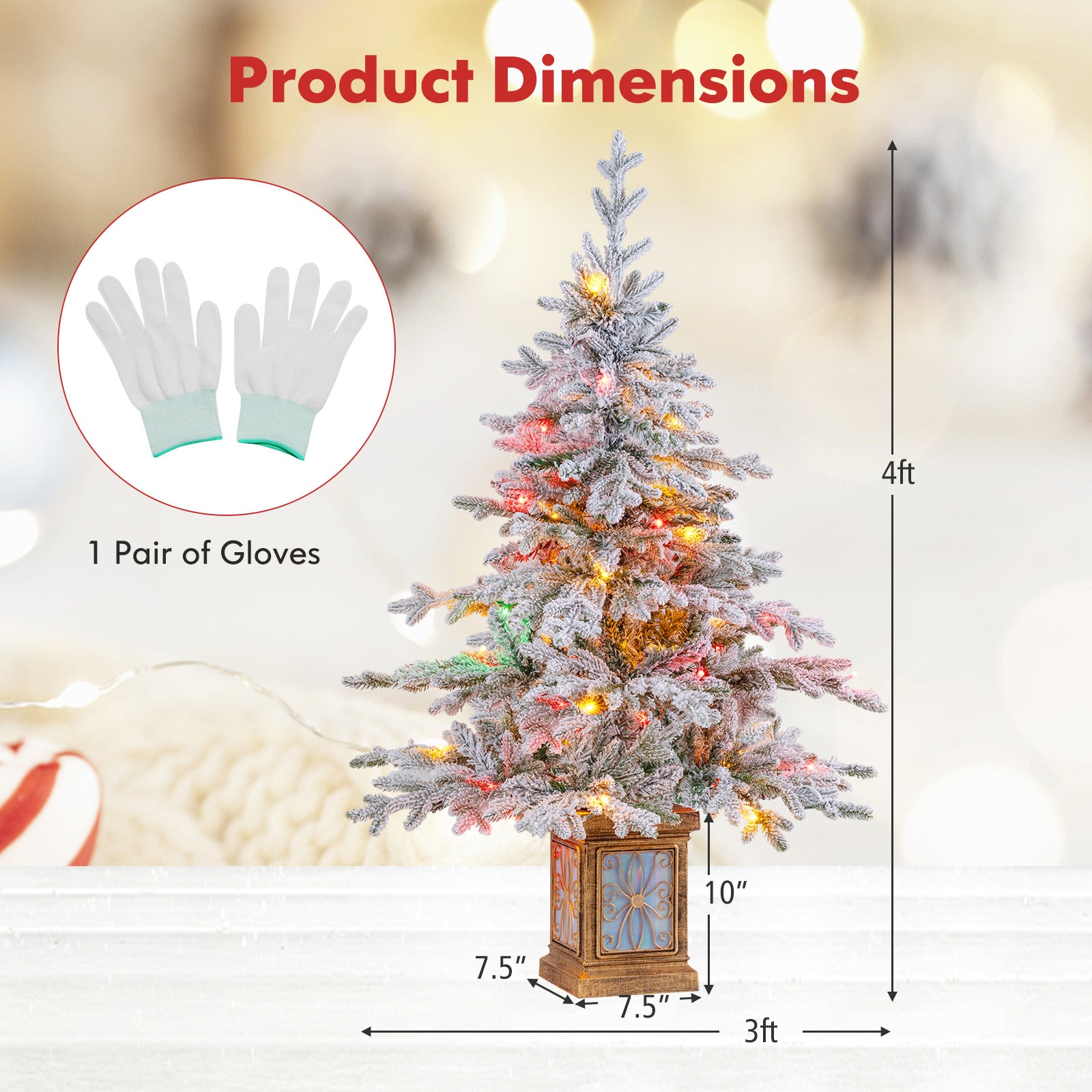 4 FT Artificial Christmas Tree Set of 2, White Christmas Tree at Gallery Canada