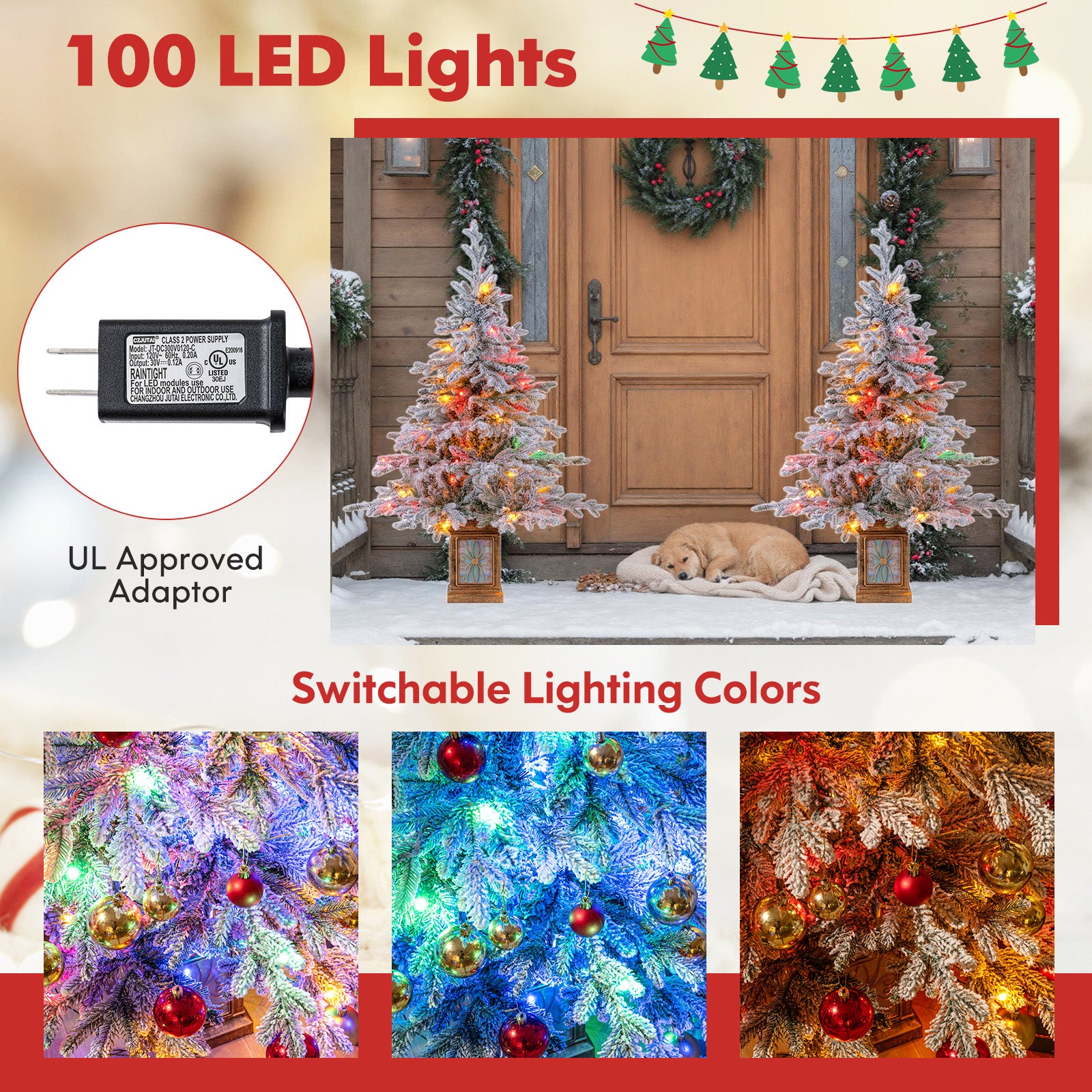 4 FT Artificial Christmas Tree Set of 2, White Christmas Tree at Gallery Canada