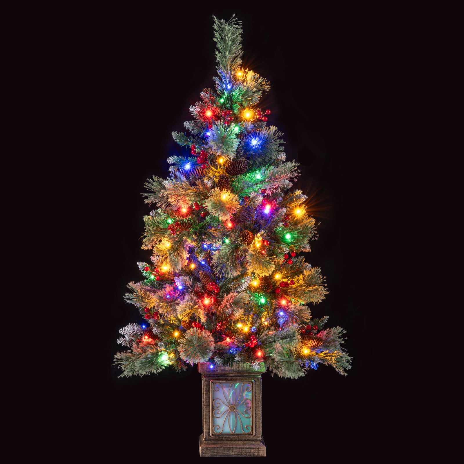 Set of 1/2 4 FT Artificial Christmas Tree Potted Xmas Tree with 190 Branch Tips-Set of 1 Christmas Tree at Gallery Canada