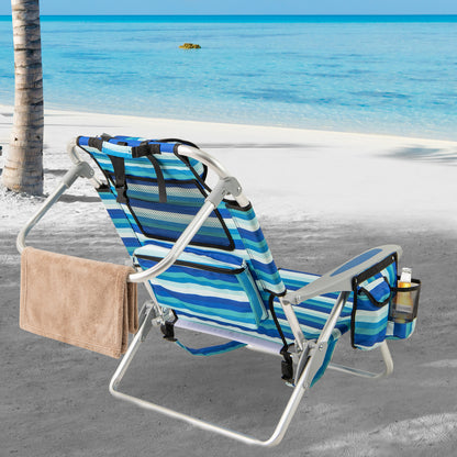Folding Beach Chair, 4-Position Adjustable Backrest Beach & Lawn Chairs at Gallery Canada