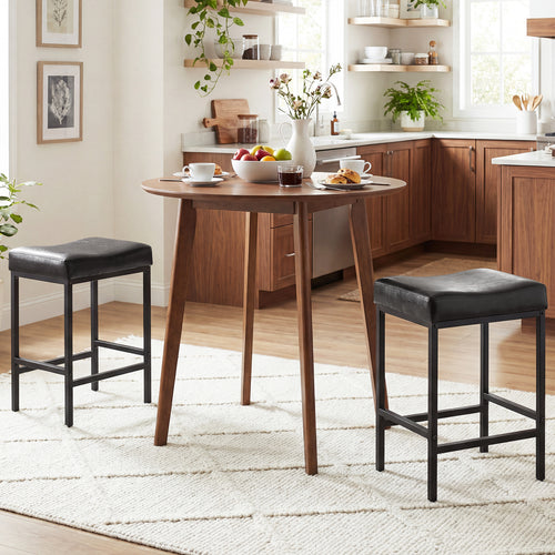 Set Of 2 25 Inch Counter Height Bar Chairs, Black
