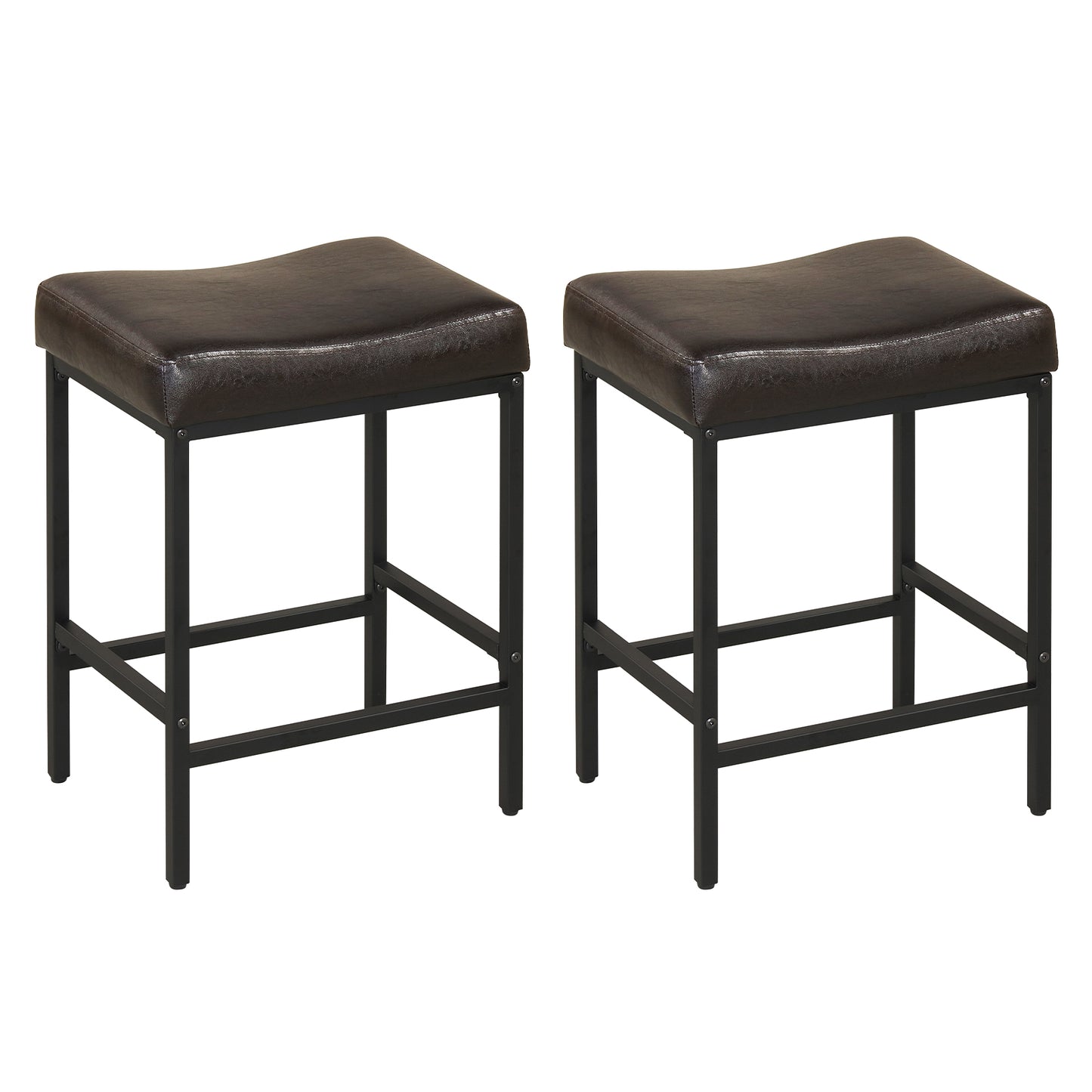 Set of 2 25" Counter Height Bar Chairs, Brown Bar Stools at Gallery Canada