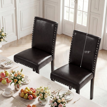 Set of 4 Faux Leather Parsons Dining Chairs Dining Chairs at Gallery Canada