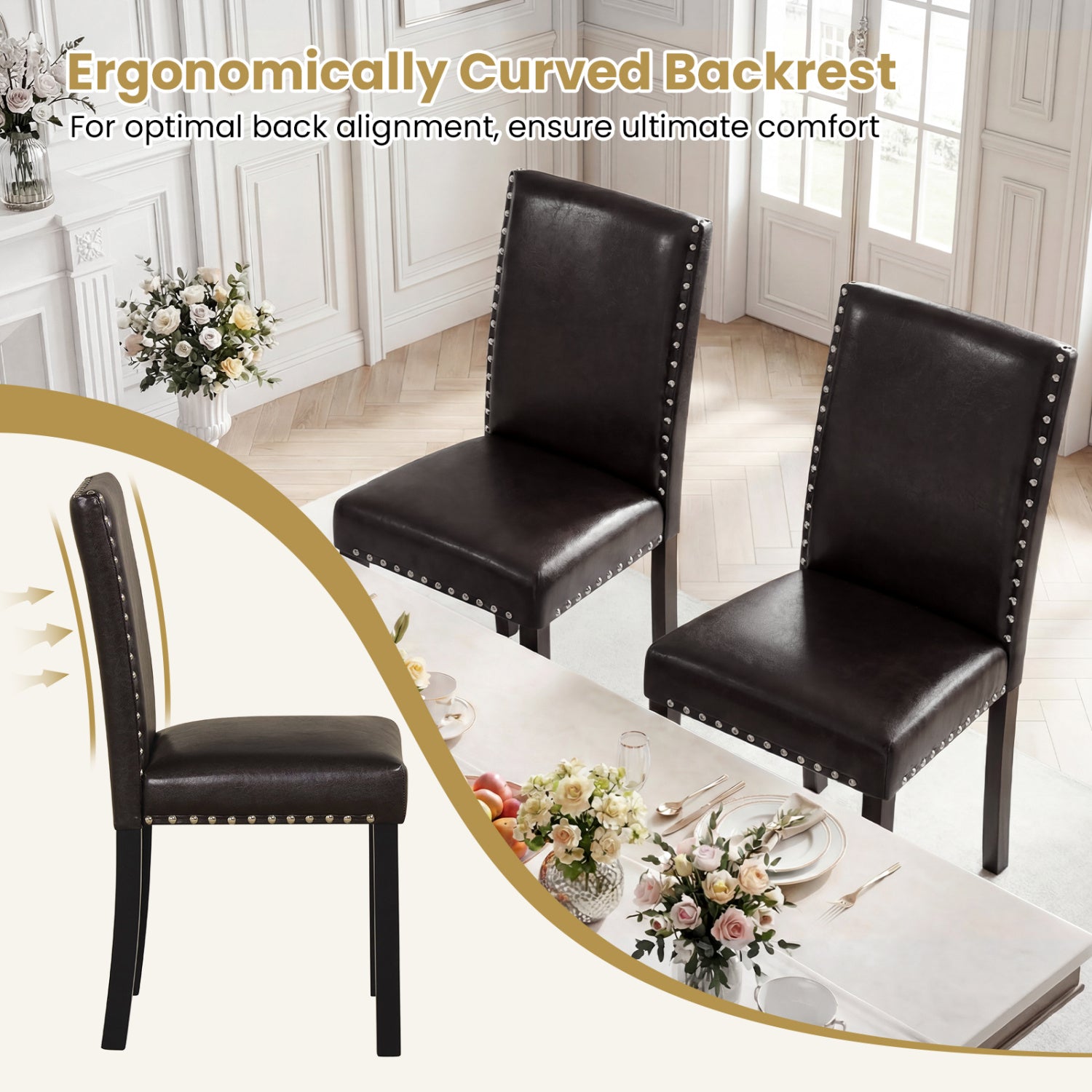 Set of 4 Faux Leather Parsons Dining Chairs Dining Chairs at Gallery Canada