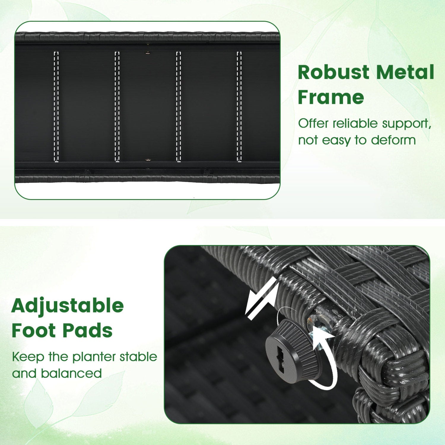 Set Of 2 58 Inch Raised Garden Bed, Trellis, Wicker Planter Box, Black Raised Garden Beds at Gallery Canada