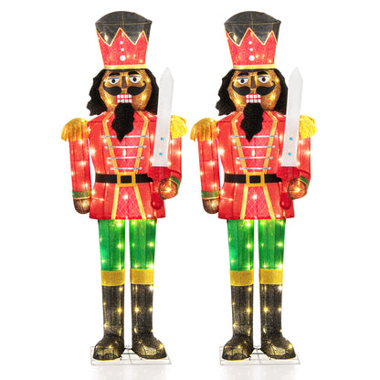 Set Of 2 5 FT Giant Nutcracker, Glitter Sword, Multicolor Christmas Inflatables Multicolor at Gallery Canada