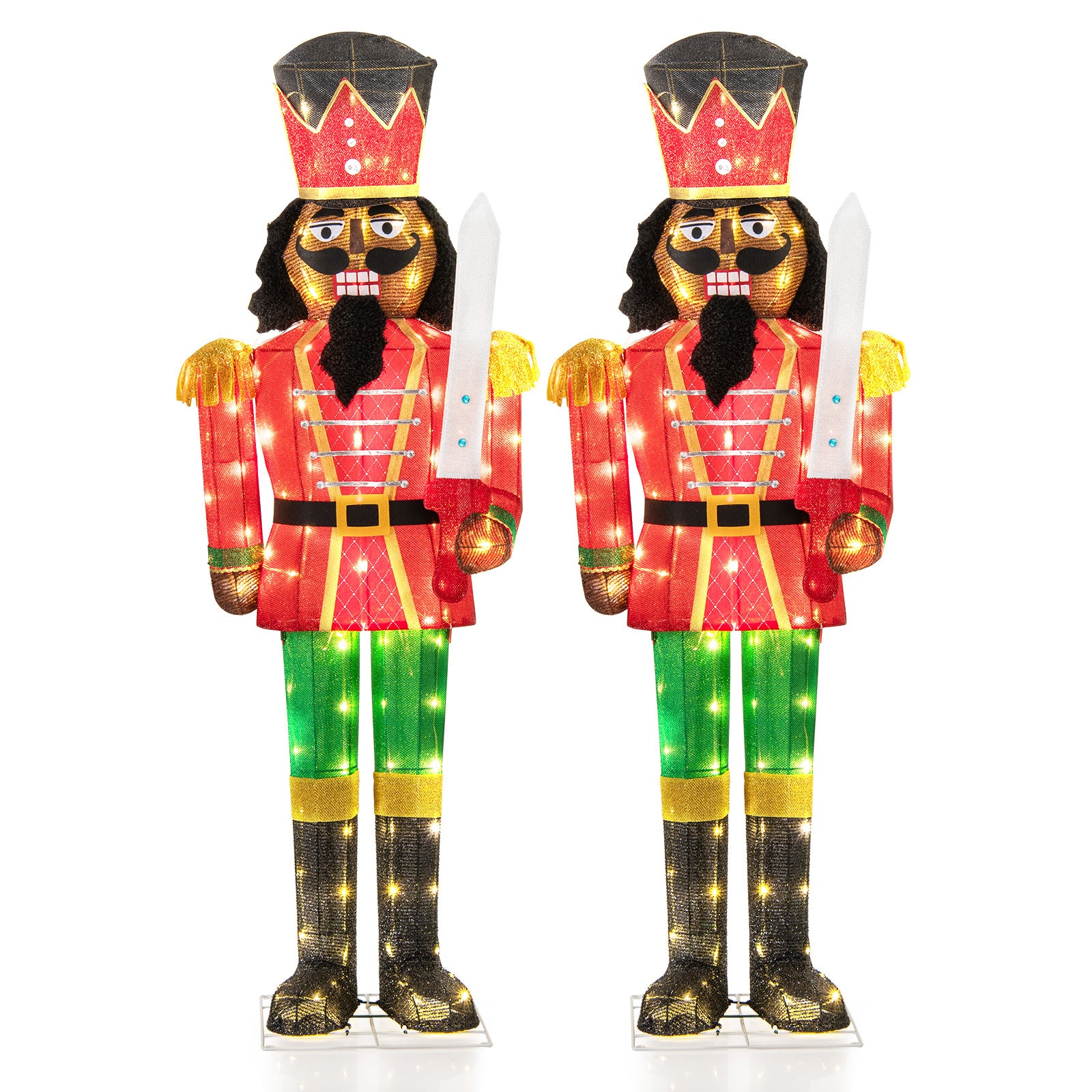 Set Of 2 5 FT Giant Nutcracker, Glitter Sword, Multicolor Christmas Inflatables at Gallery Canada