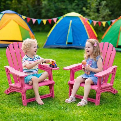 Set of 2 Kids Outdoor Patio Seating, Pink Adirondack Chairs at Gallery Canada