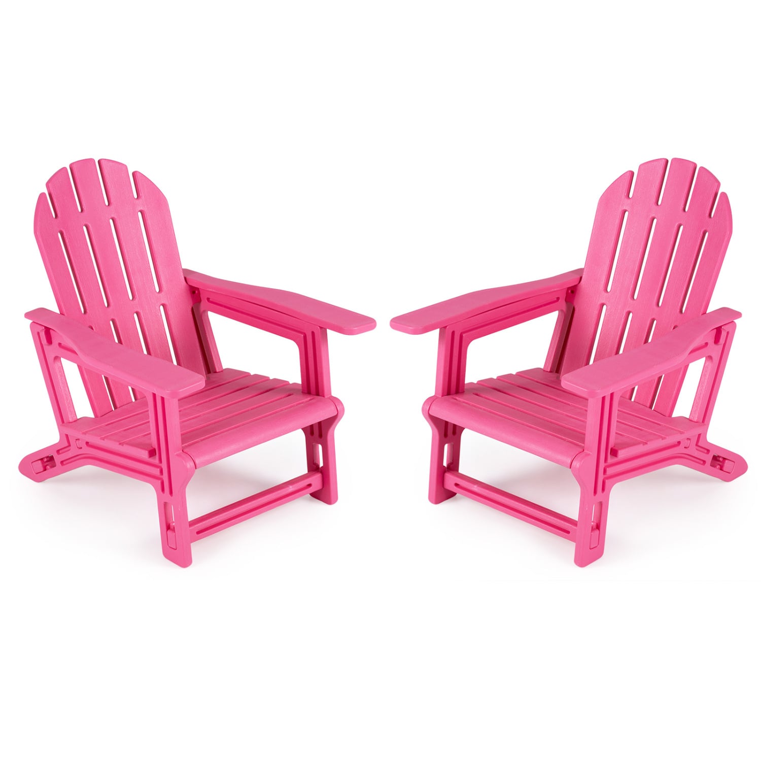 Set of 2 Kids Outdoor Patio Seating, Pink Adirondack Chairs Pink at Gallery Canada
