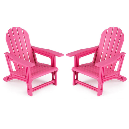 Set of 2 Kids Outdoor Patio Seating, Pink Adirondack Chairs Pink at Gallery Canada