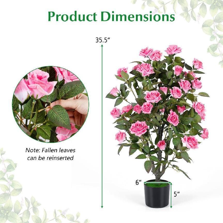 Set of 2 Artificial Rose Trees, Pink Faux Plants at Gallery Canada