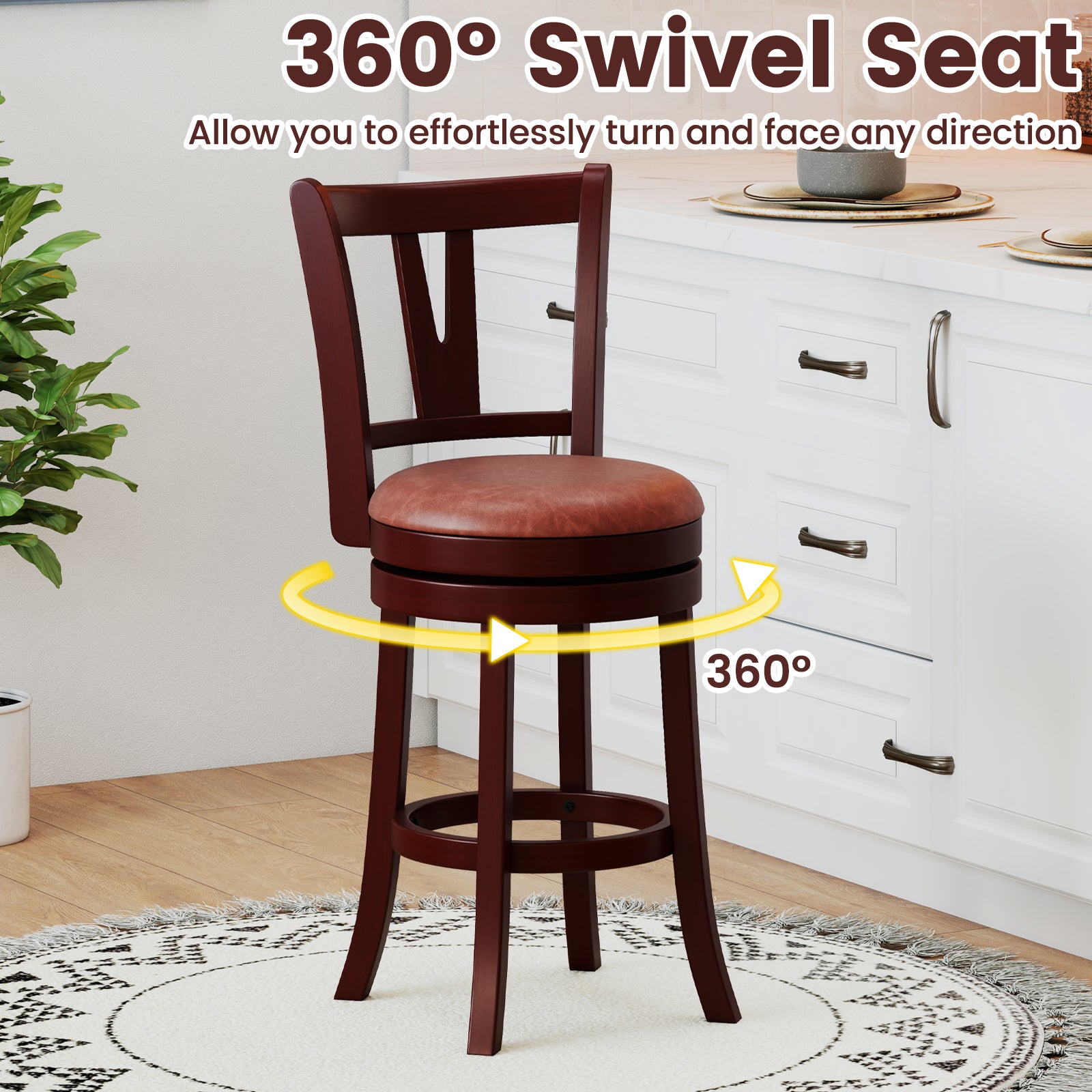 Counter Height Swivel Barstools, Set of 2, 26 Inches Bar Stools at Gallery Canada