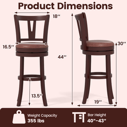 Set Of 2 Counter Height Swivel Barstools, 30 Inches Bar Stools at Gallery Canada