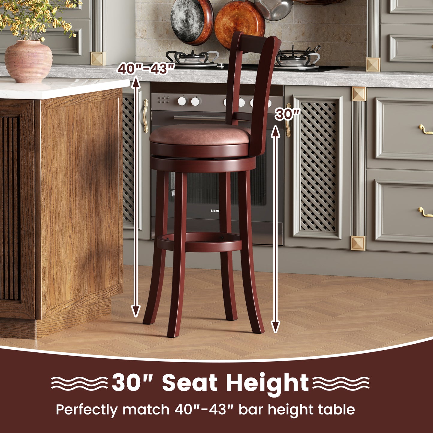 Set Of 2 Counter Height Swivel Barstools, 30 Inches Bar Stools at Gallery Canada