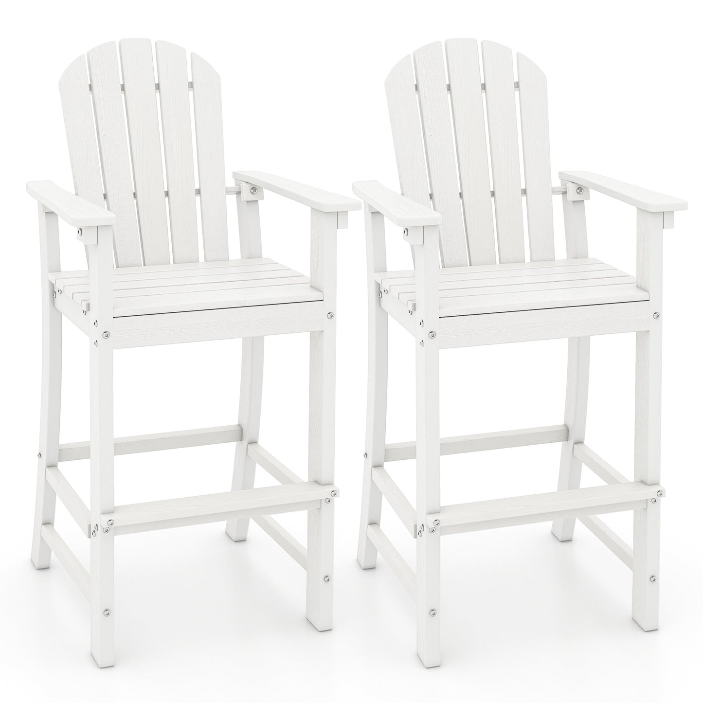 Outdoor HDPE Bar Stool Set, Counter Height, White Patio Dining Chairs at Gallery Canada