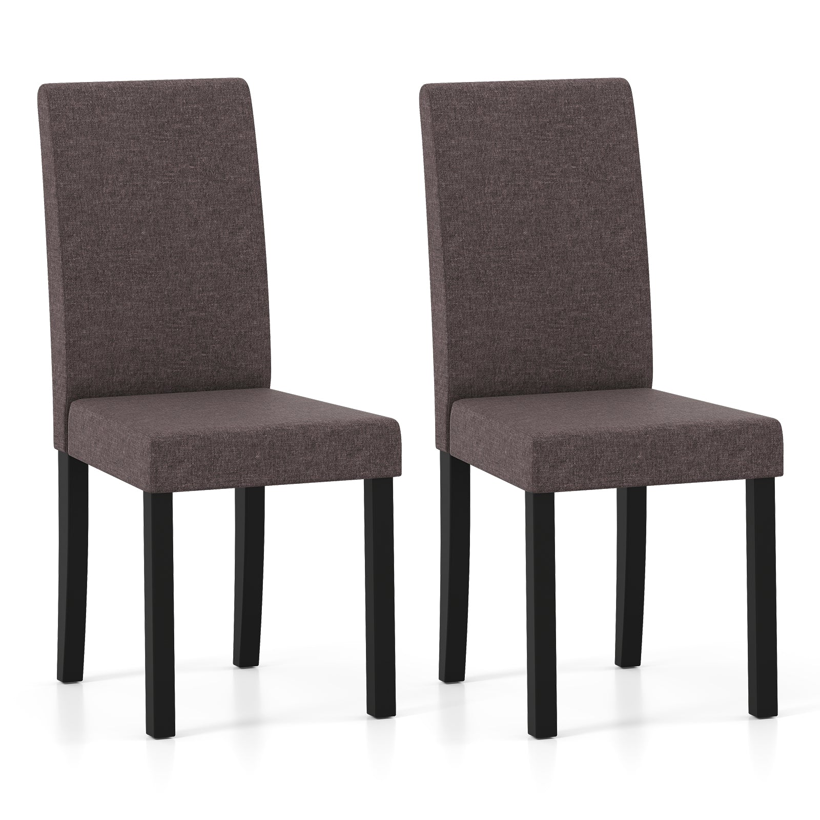 Set Of 2 Dining Chairs, Mid-Century Modern, Fabric Upholstered, Brown Dining Chairs Brown at Gallery Canada