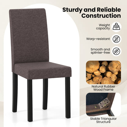 Set Of 2 Dining Chairs, Mid-Century Modern, Fabric Upholstered, Brown Dining Chairs at Gallery Canada