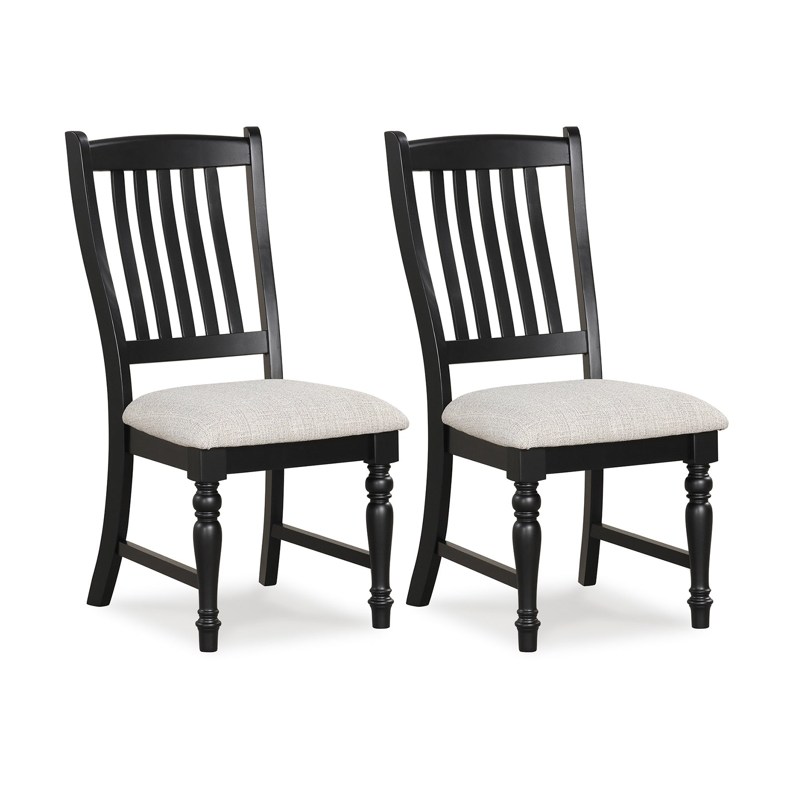 Set Of 2 Dining Chairs With Solid Wood Legs, Black Dining Chairs Black at Gallery Canada