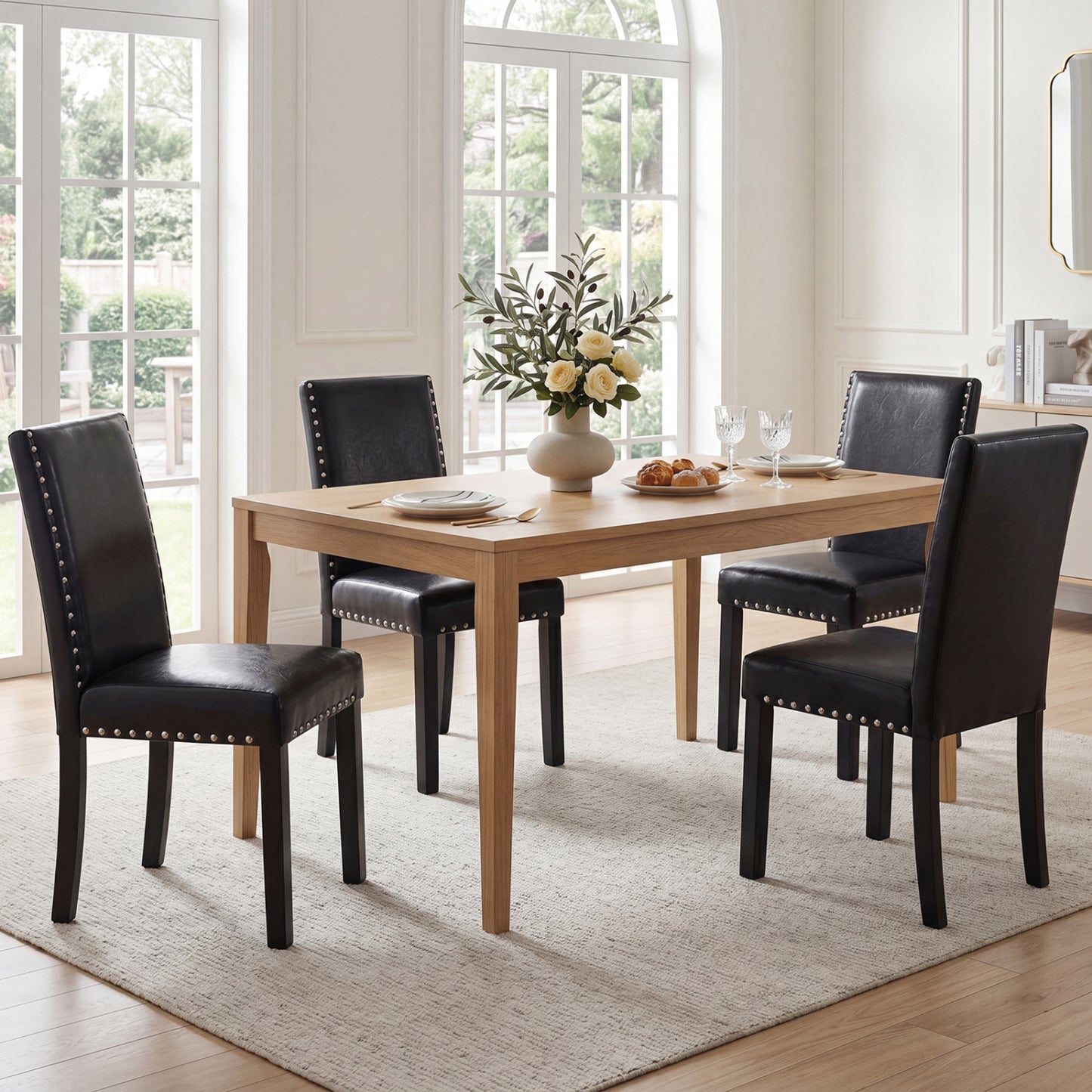 Set of 2 Dining Chairs with Solid Rubber and Wood Legs Dining Chairs at Gallery Canada