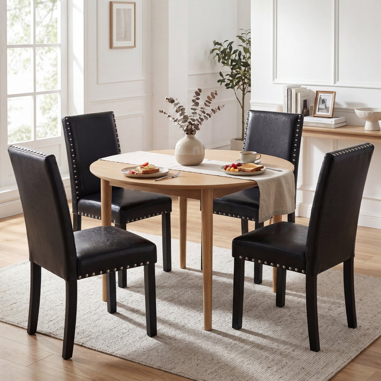 Set of 2 Dining Chairs with Solid Rubber and Wood Legs Dining Chairs at Gallery Canada