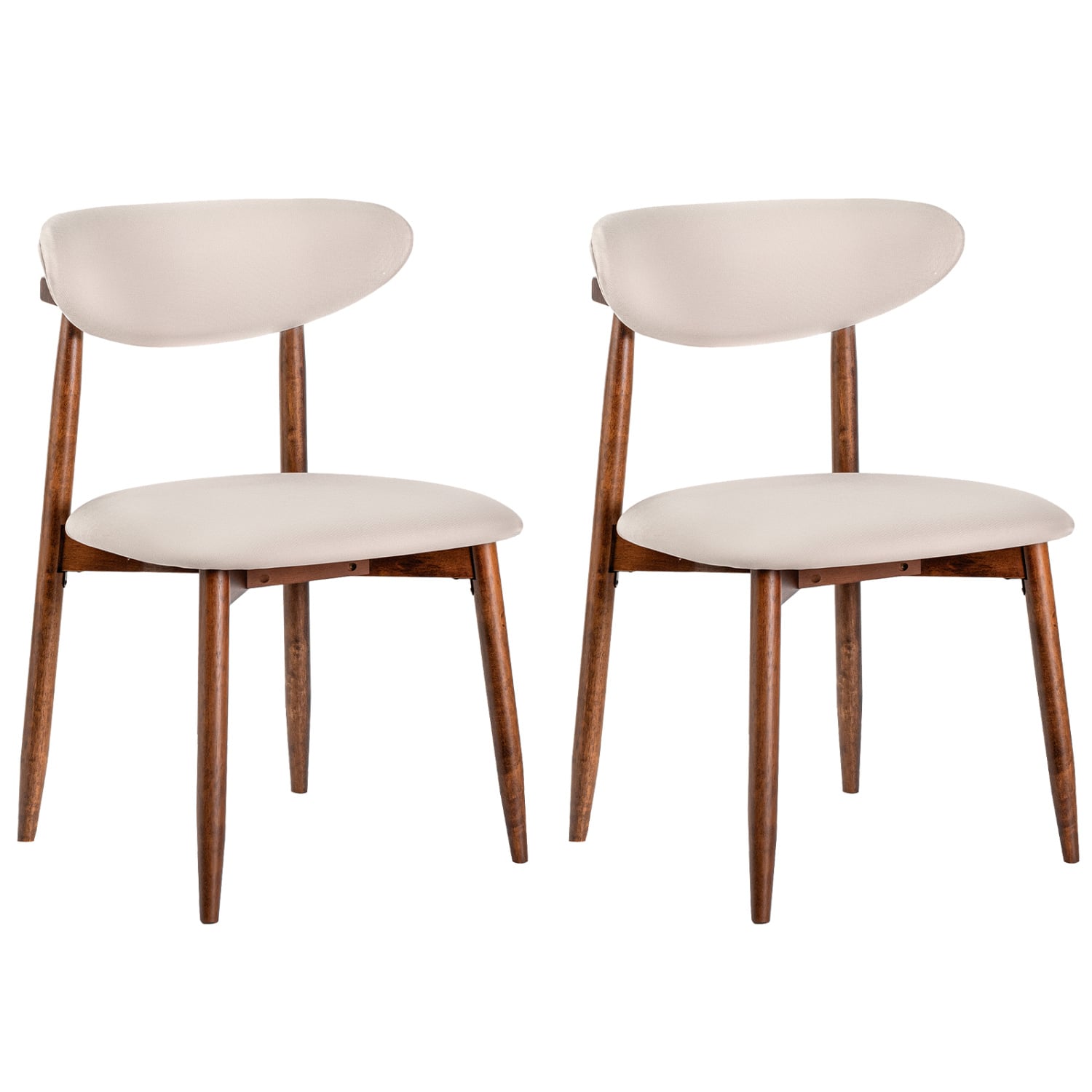 Fabric Upholstered Dining Chairs, Set of 2, Beige Dining Chairs Beige at Gallery Canada
