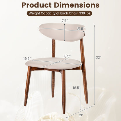 Fabric Upholstered Dining Chairs, Set of 2, Beige Dining Chairs at Gallery Canada
