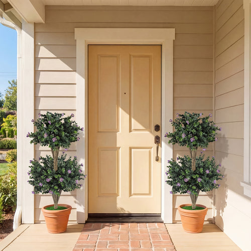 Set Of 2 Faux Bush Plant, 41 Blossoms, Multicolor