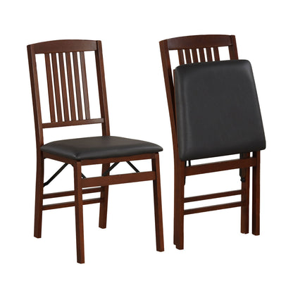 Foldable Upholstered Kitchen Chairs, Set of 2, Brown Dining Chairs at Gallery Canada