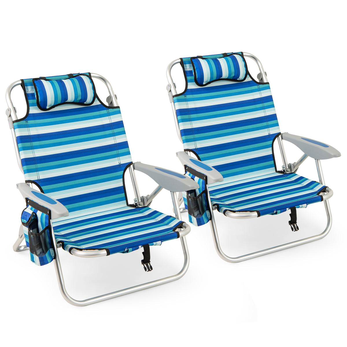 2 Folding Beach Chair, 4-Position Adjustable Backrest, For Adults Beach & Lawn Chairs Options at Gallery Canada