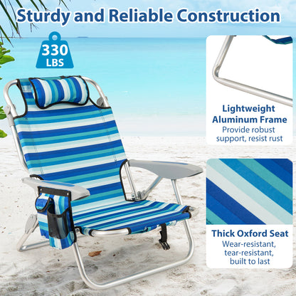 2 Folding Beach Chair, 4-Position Adjustable Backrest, For Adults Beach & Lawn Chairs at Gallery Canada